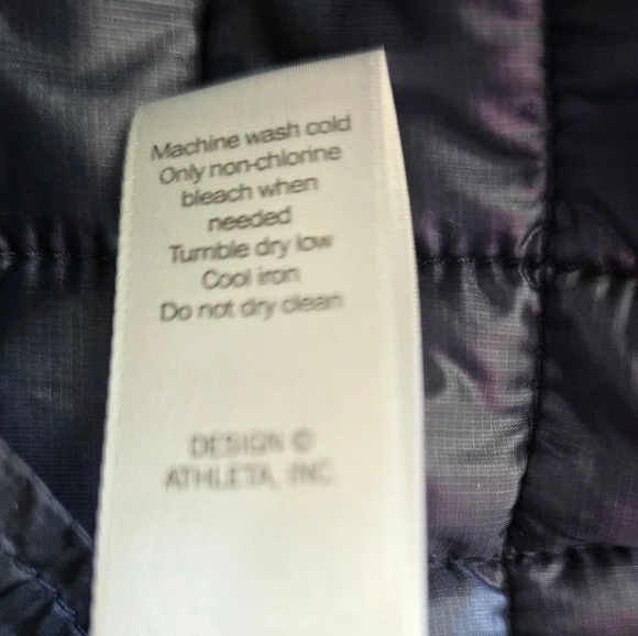 Athleta Grandview Prima Loft Long Quilted Jacket Navy Lightweight Puffer-SZ S - Picture 13 of 14